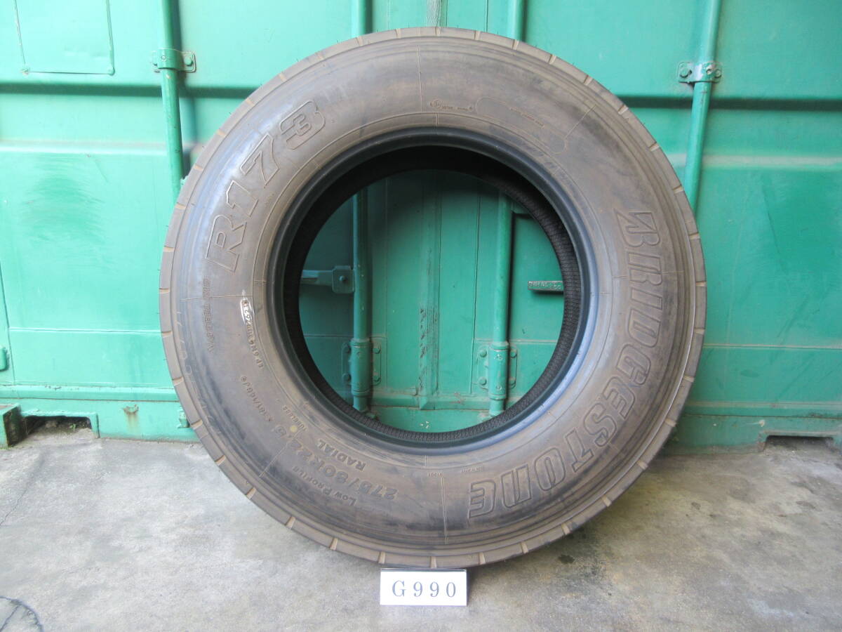 ☆イボ付き！275/80R22.5 ブリヂストン 在庫1本 屋内保管品 G990☆の画像
