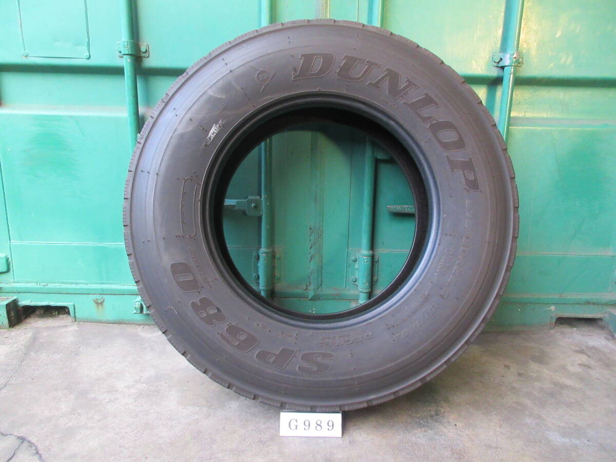☆275/80R22.5 ダンロップ 在庫3本 屋内保管品 G989☆の画像