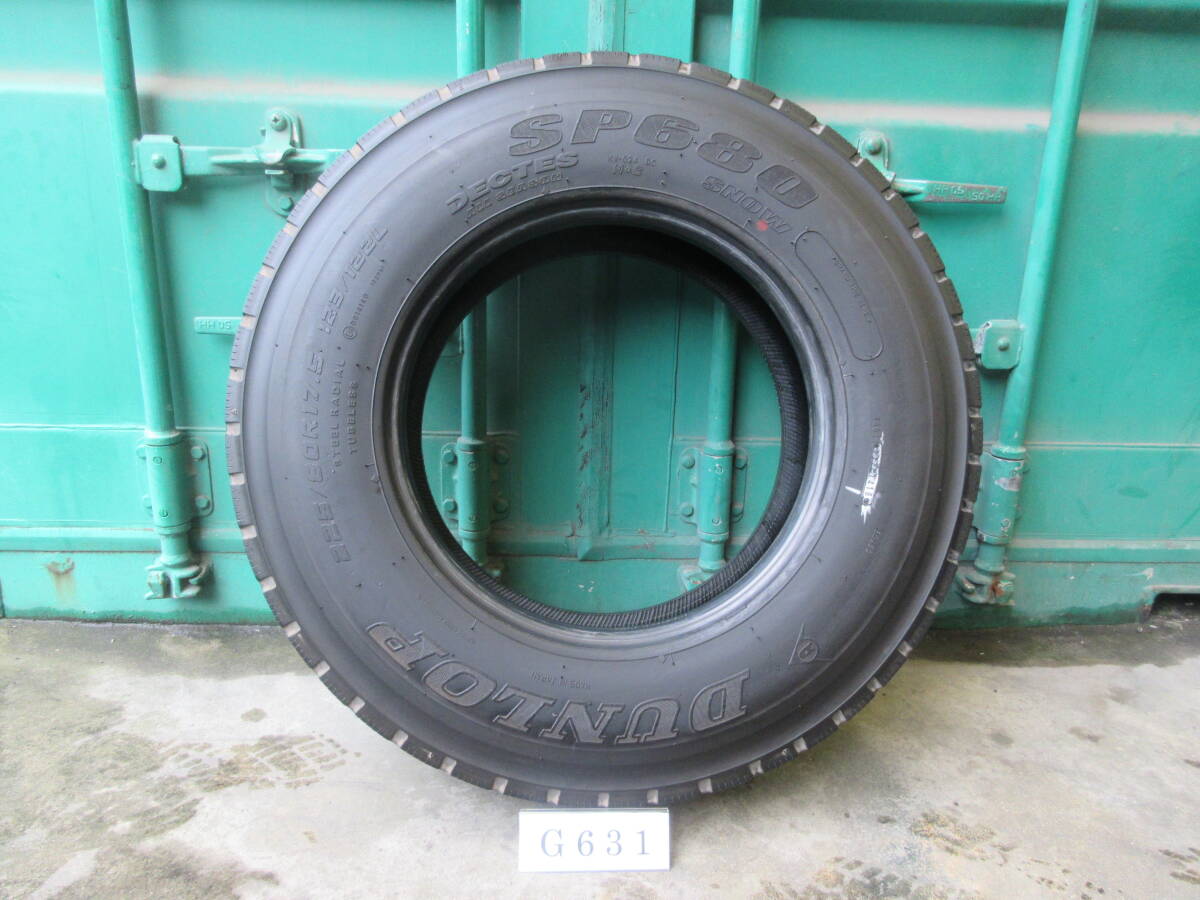 ☆225/80R17.5 ダンロップ 在庫1本 屋内保管品 G631☆の画像